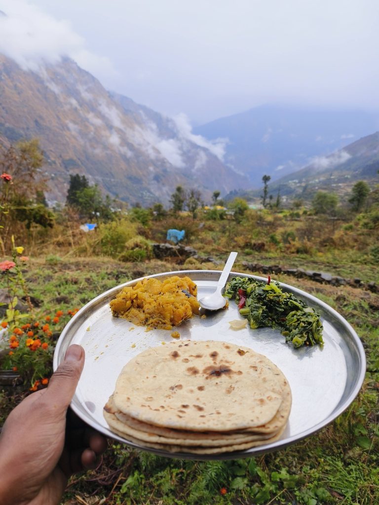 Food at YogMatra Eco Homestay in Urgam Valley